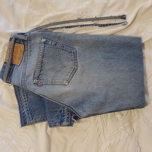 Levi's 501 Vintage 1980 Distressed Red Tab Jeans Made In USA Darn Stitch Patched